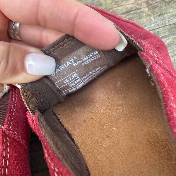 Ariat Cruisers Red Cactus Cowgirl Old West Slip On Shoes Mocs 10024768 7.5B - Picture 6 of 6